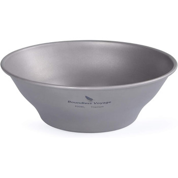 Безмежна подорож Титанова пластина Тарілка Посуд для кемпінгу на відкритому повітрі Зовнішня миска Титановий посуд і посуд Вимірювальний набір для кемпінгового рюкзака (Ti15164B-U)