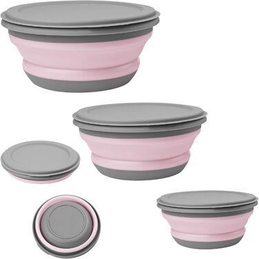 Складана миска 3 шт рожевий flintronic