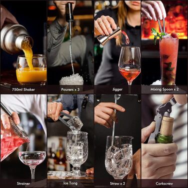 Професійний шейкер для коктейлів з 12 предметів, 750 мл Lychee