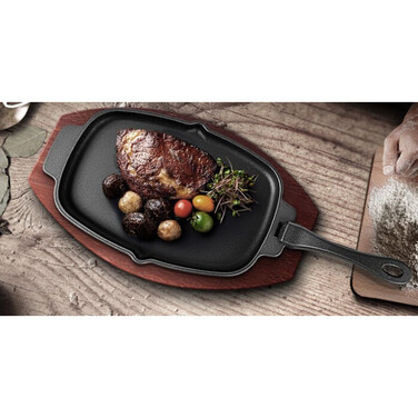 Чавунна сковорода зі знімною ручкою і підставкою 33,5х21 см GRILLI 777201 Код: 012734