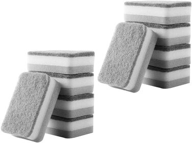 Губка чистящая, набор 10 предметов, серый LATRAT