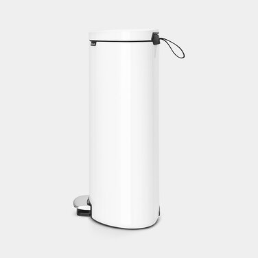 Сміттєвий бак з педаллю 30 л безшумний білий Flatback + Brabantia