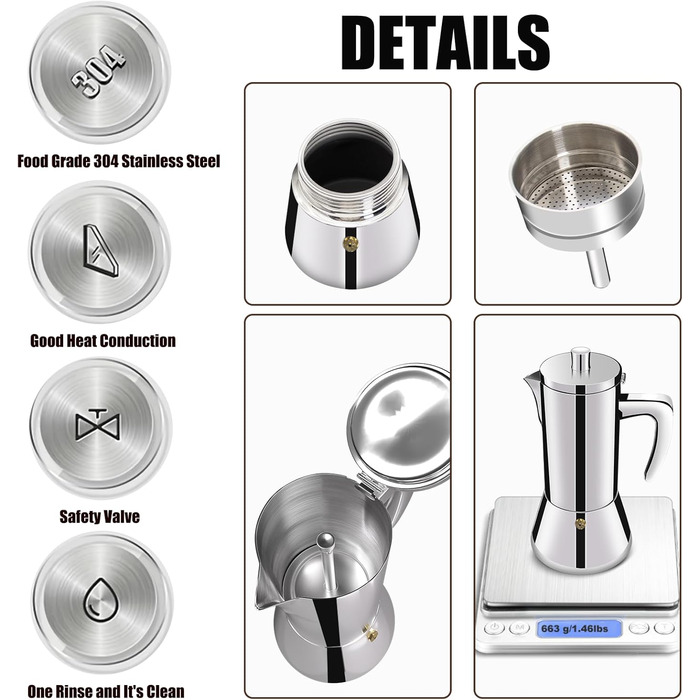 Кавоварка еспресо 200 мл на 4 чашки DITOSH