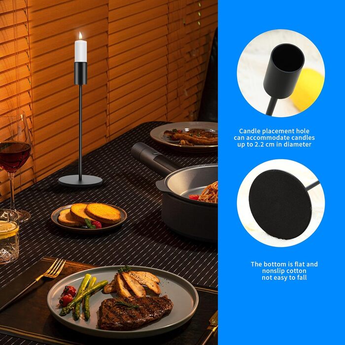 Набір із 6 свічників 33/28/23 см HAOYULUO