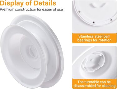 Обертова підставка для торта 28 см біла Comforty