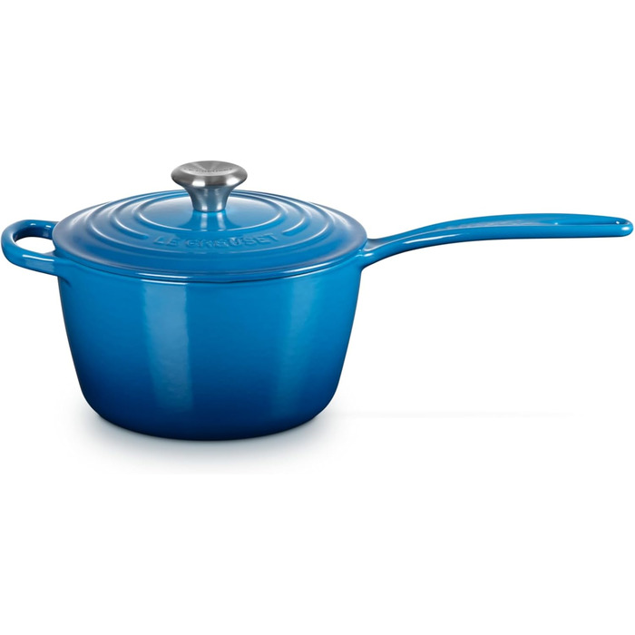 Чавунний сотейник Ø 18 см, 1,8 л з кришкою, синій Марсель Signature Le Creuset