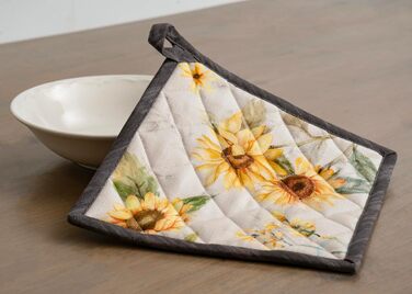 Рукавички для духовки Maison d&39 Hermine, Прихватки для каструль, 100 бавовна, термостійкі кухонні рукавички, рукавички для духовки (19 x 33 см) та прихватки для каструль (20 x 20 см) для приготування їжі, Morzine - Рукавички для духовки (19 x 33 см) та 