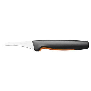 Кухонный нож для овощей изогнутый Fiskars Functional Form, 6.8см, нержавеющая сталь, пластик, черный