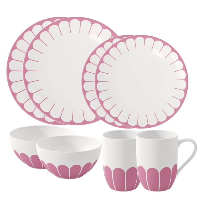 Набір столового посуду на 2 персони, 8 предметів, рожевий Fleur Villeroy & Boch