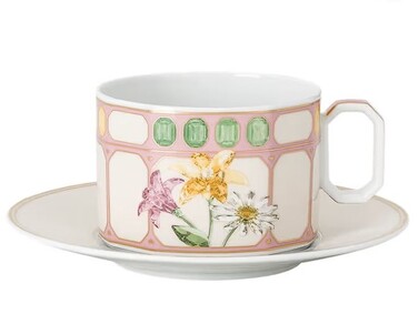 Чашка для чаю 0,26 л з блюдцем, Зефір IDYLLIA Swarovski x Rosenthal