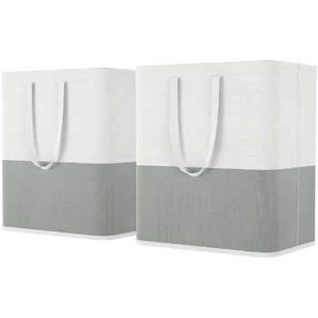 Большая отдельно стоящая корзина для белья, 2 шт., складная корзина для белья, темно-светлая, 2 x 60 л