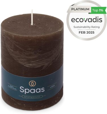 Свічка Spaas Rustic Pillar, 100/130 мм, 95 год, чорна (темно-коричнева)