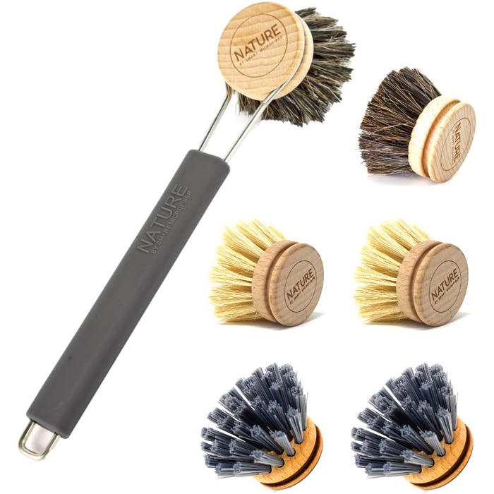 Набір щітка для посуду з  6 насадок для щітки wilma nature