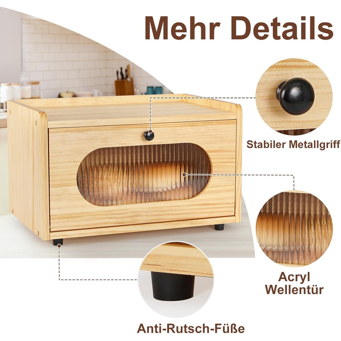 Хлібниця 36,5 х 23,5 х 22 см чорний GUUSII HOME