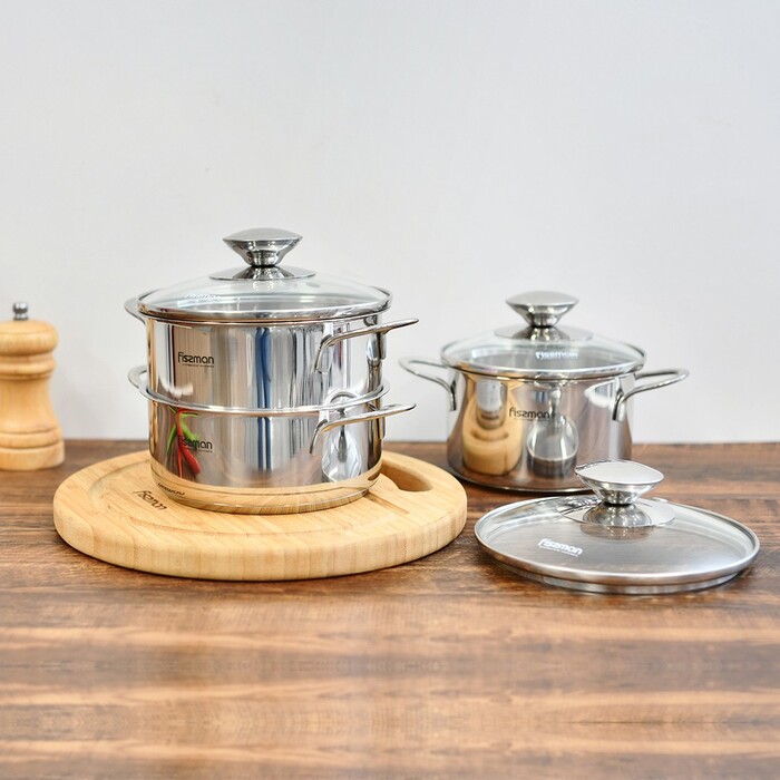 Кастрюля со стеклянной крышкой 14 см 1,1л BAMBINO Fissman