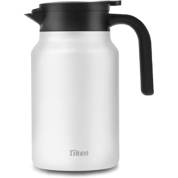 Термоглечик для кави 1,5 л з нержавіючої сталі, білий Tiken