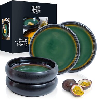 Набор из 18 предметов из керамогранита на 6 персон набор посуды из 6 обедов, маленькие, глубокие тарелки (4 большие миски)