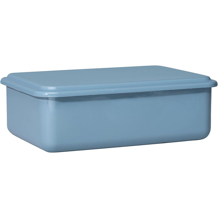 Контейнер для зберігання з кришкою, 23x15x7см, емаль, дизайн SERVE STORE, ШАВЛІЯ ЗЕЛЕНИЙ, вага 0,63 кг, LBH 23,4 x 15,7 x 7 см (чорнично-синій), 0417-126