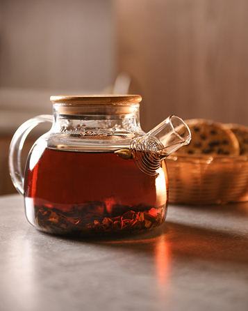 Заварник Ardesto Gemini 600мл, боросиликатное стекло, бамбук, прозрачный