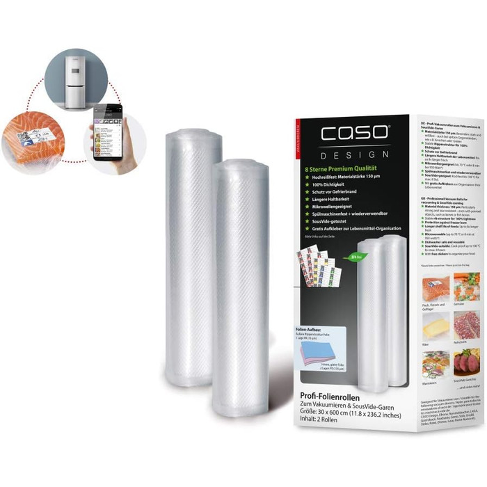 Камерний вакуумний пакувальник з нержавіючої сталі, потужний вакуумний насос 70 л/хв, подвійний зварний шов, регульований час вакууму та зварювання (зв'язка з рулонами плівки 30х600 см), 70 -