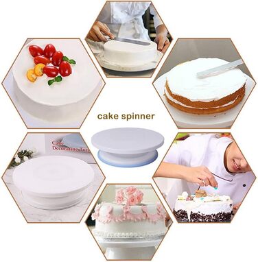 Підставка для торта 28 см обертова, біла SIVFOTID