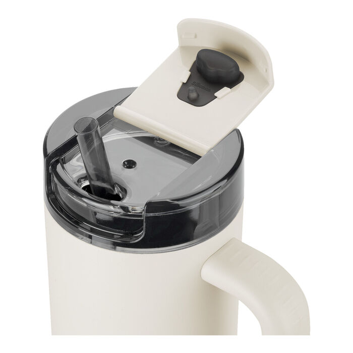 Термокружка 900 мл з трубочкою, нержавіюча сталь, кремовий колір Thermo Plus Zwilling