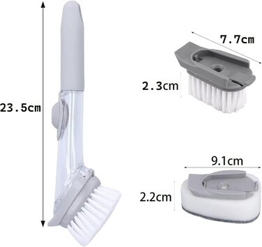 Щітка для посуду з 6 змінними головками 23,5 см AMZMUKAUP