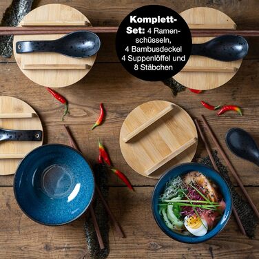 Набір для супу рамен на 4 особи, 20 предметів Moritz & Moritz