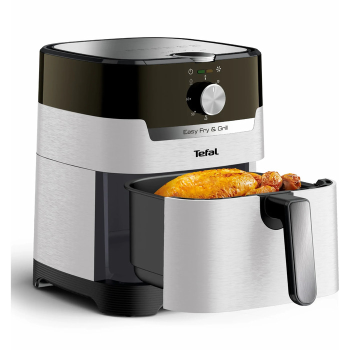 Tefal Мультипіч EasyFry&Grill, 1550Вт, чаша-4.2л, механічне керув., від 80°C до 200°C, пластик, чорний-світло-сірий