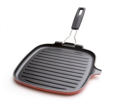 Сковорода гриль з рухомою ручкою 24 см, вишневий Le Creuset