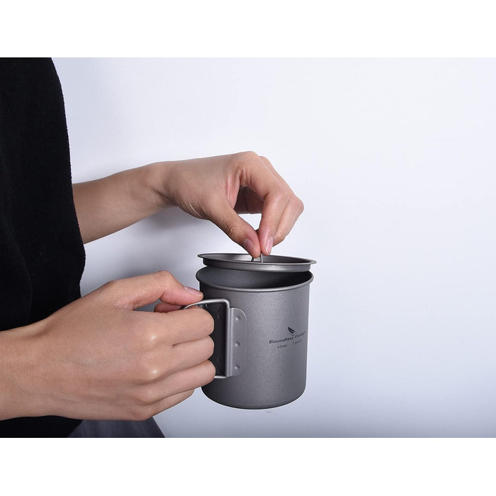 Титанова чашка для кемпінгу 450 мл із кришкою Boundless Voyage