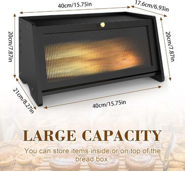 Хлібниця 40 х 21 х 20 см чорний R S Trade