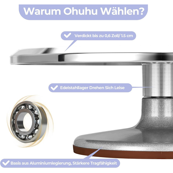 Обертова підставка для торта 30 см Ohuhu