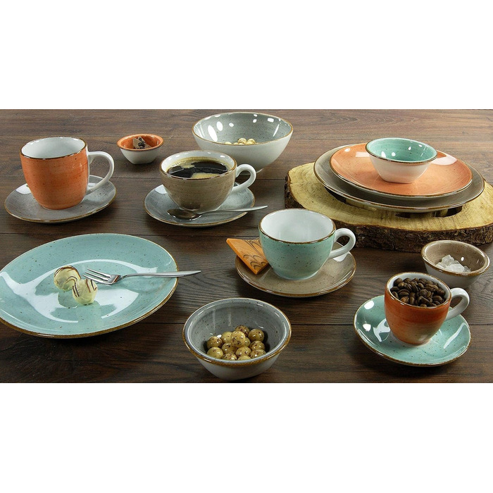 Набір кавових чашок на 4 персони, 8 предметів, різнокольоровий Vintage Nature Creatable