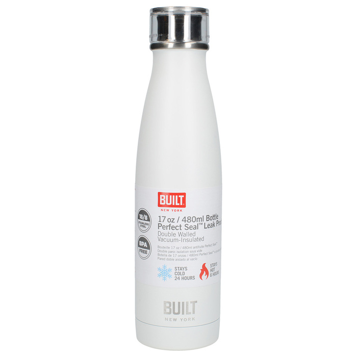 Бутылка металлическая Built, с двойными стенками, белая, 500 мл