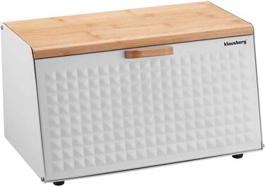 Хлібниця дерев'яна з нержавіючої сталі білий 35,5 х 20 х 17 см Klausberg