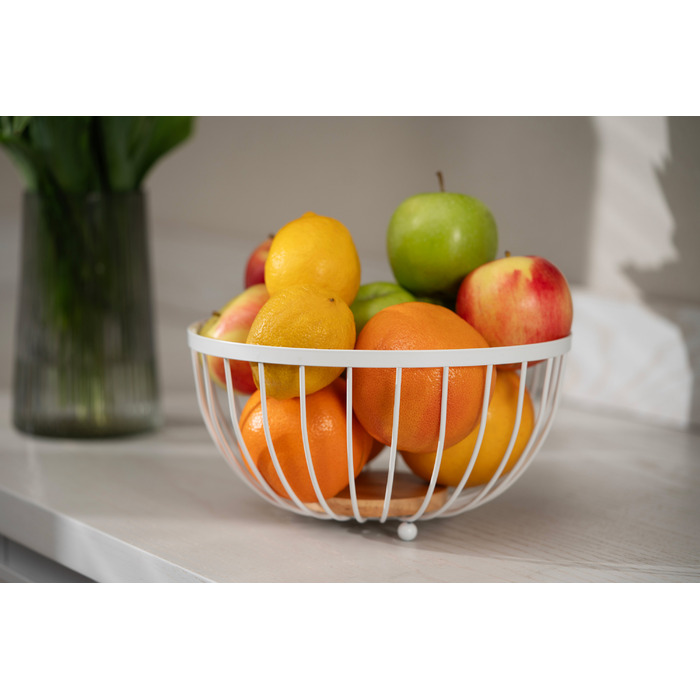 Корзина Ardesto Midori 25х25х13см, металл, дерево, белая