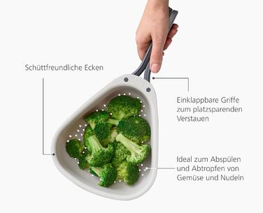 Друшляк зі складними ручками, великий Droplet Joseph Joseph