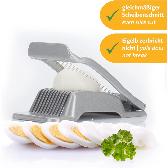 Яйцерозкол Westmark для круглих і овальних дисків, індивідуально затисканих ріжучих дротів з нержавіючої сталі, алюмінію/нержавіючої сталі, дуплексу, сірого 10202260