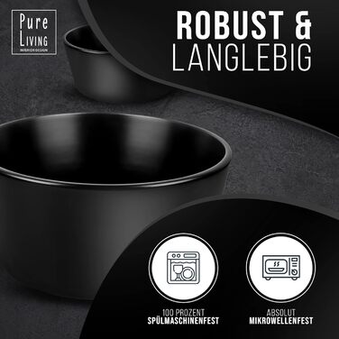 Набір тарілок на 6 персон, 24 предмети, чорний Manhattan Pure Living