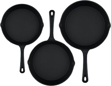 Набір з 3 чавунних сковорідок 16 см, 20 см, 24 см BBQ-Toro
