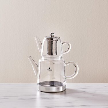 Чайник для заварювання подвійний 180/450 мл скляний Dora Karaca