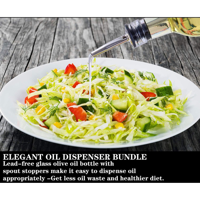 Дозатор для олії та оцту 250 мл, набір 2 предмети, прозорий PANENDIANO