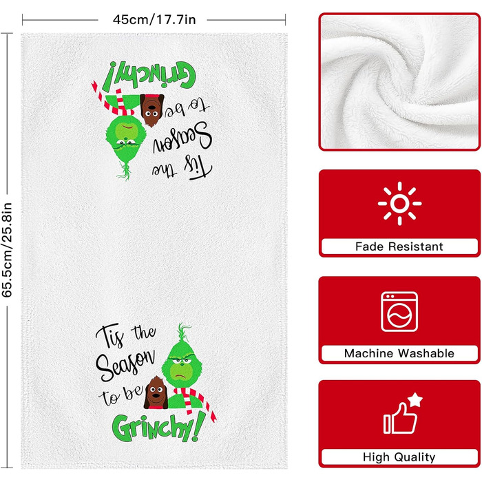 Набір з 4 різдвяних кухонних рушників 45 x 65 см, набір C Ohok