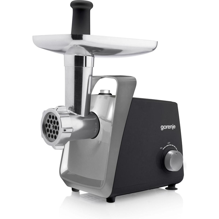 Gorenje М'ясорубка, 1600Вт, 2,2кг/хв, 2 решітки, пластик+метал, чорний