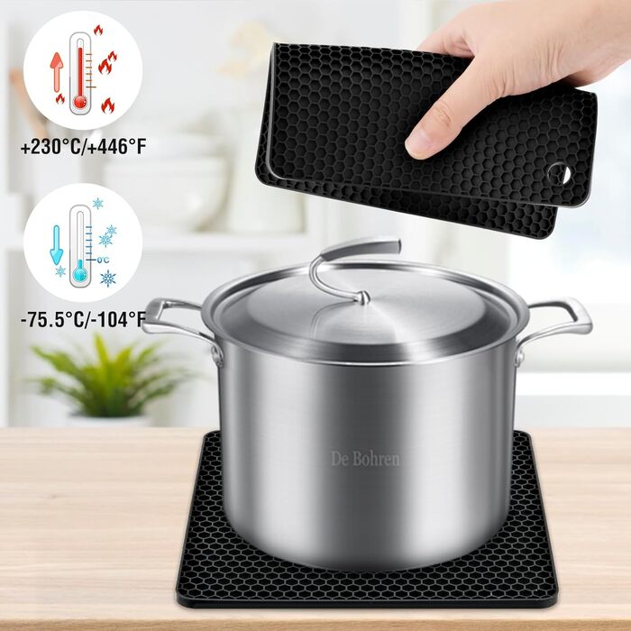 Силиконовые подставки под горячее 7 предметов черные WuGU