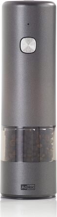 Млин для солі та перцю електричний 17 см, набір 2 предмети, світло-сірий/темно-сірий i.Mill AdHoc