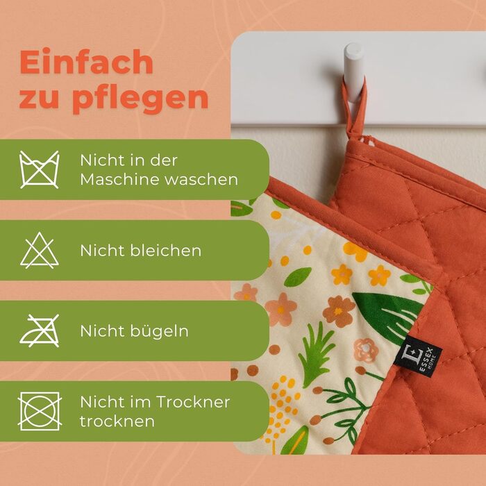 Рукавички для духовки 19 x 30 см, набор 2 предмета, Сказочные цветы ESSEX