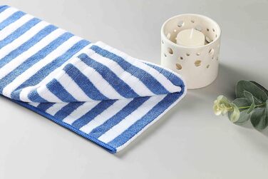 Набір з 8 кухонних рушників з мікрофібри, супервбираючих, мяких і товстих кухонних рушників, в клітинку з петлями для підвішування, 65 x 45 см, (синій)