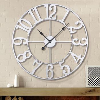 Большие круглые металлические бесшумные настенные часы в винтажном стиле 80 см HAITANG